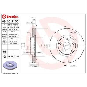 09.9817.31
BREMBO
Tarcza hamulcowa
