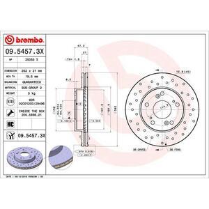 09.5457.3X
BREMBO
Tarcza hamulcowa
