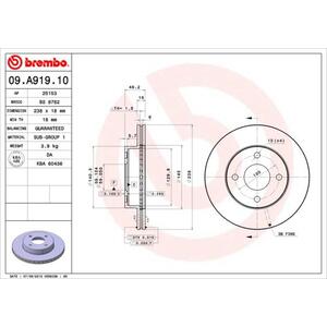 09.A919.10
BREMBO
Tarcza hamulcowa
