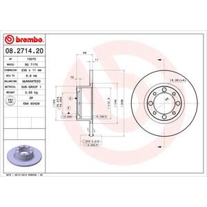 08.2714.20
BREMBO
Tarcza hamulcowa
