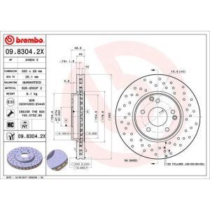 09.8304.2X
BREMBO
Tarcza hamulcowa
