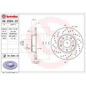 08.9364.2X
BREMBO
Tarcza hamulcowa
