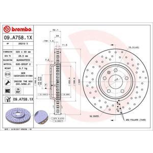 09.A758.1X
BREMBO
Tarcza hamulcowa
