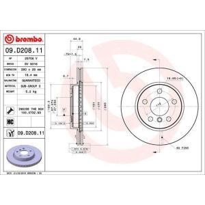 09.D208.11
BREMBO
Tarcza hamulcowa
