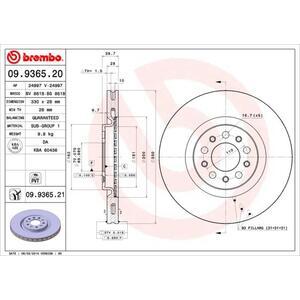 09.9365.21
BREMBO
Tarcza hamulcowa
