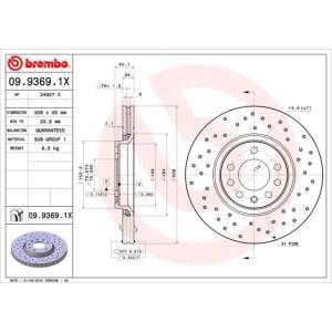 09.9369.1X
BREMBO
Tarcza hamulcowa
