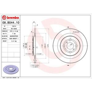 08.B044.10
BREMBO
Tarcza hamulcowa
