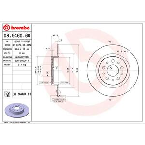 08.9460.61
BREMBO
Tarcza hamulcowa
