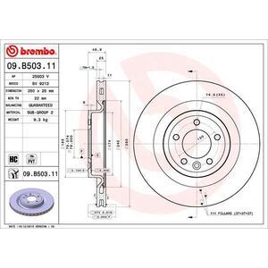 09.B503.11
BREMBO
Tarcza hamulcowa
