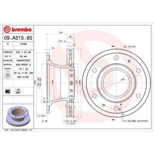 09.A315.60
BREMBO
Tarcza hamulcowa
