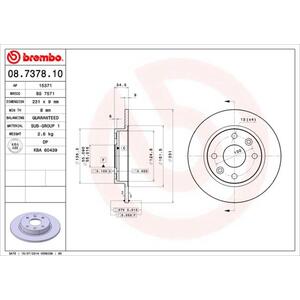 08.7378.10
BREMBO
Tarcza hamulcowa
