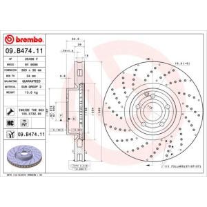 09.B474.11
BREMBO
Tarcza hamulcowa
