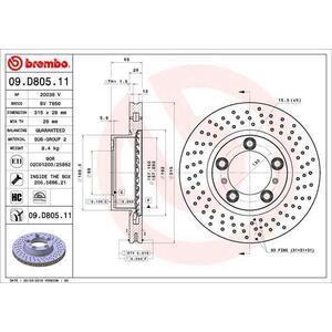 09.D805.11
BREMBO
Tarcza hamulcowa
