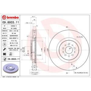 09.8933.11
BREMBO
Tarcza hamulcowa
