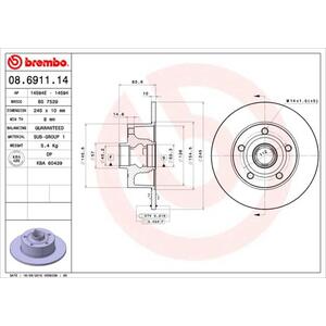 08.6911.14
BREMBO
Tarcza hamulcowa
