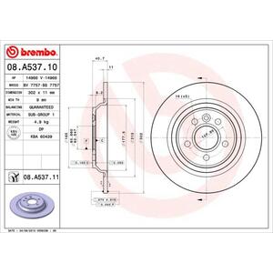 08.A537.11
BREMBO
Tarcza hamulcowa
