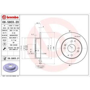 08.5803.21
BREMBO
Tarcza hamulcowa
