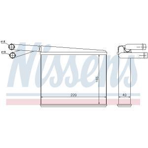 72043
NISSENS
Wymiennik ciepła, ogrzewanie wnętrza, nagrzewnica
