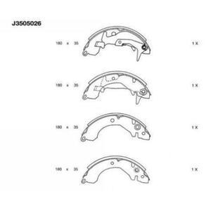 J3505026
NIPPARTS
Zestaw szczęk hamulcowych
