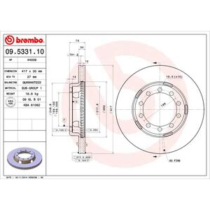 09.5331.10
BREMBO
Tarcza hamulcowa
