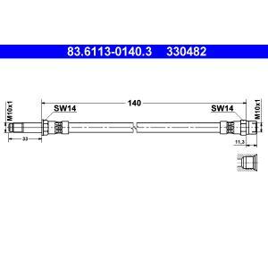 83.6113-0140.3
ATE
Przewód hamulcowy elastyczny
