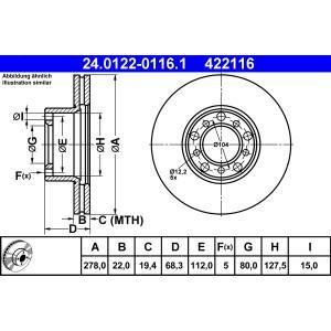 24.0122-0116.1
ATE
Tarcza hamulcowa
