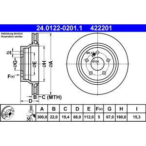 422201
ATE
Tarcza hamulcowa
