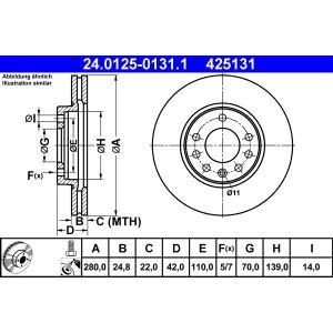 425131
ATE
Tarcza hamulcowa
