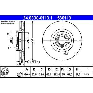 24.0330-0113.1
ATE
Tarcza hamulcowa
