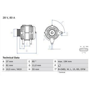 0 986 047 410
BOSCH
Alternator
