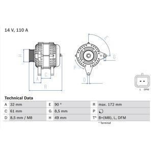 0 986 080 330
BOSCH
Alternator
