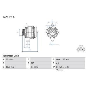 0 986 081 950
BOSCH
Alternator
