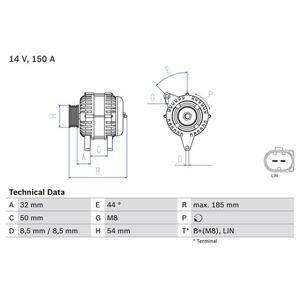 0 986 082 150
BOSCH
Alternator
