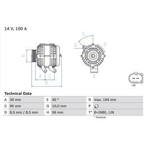 0 986 082 560
BOSCH
Alternator
