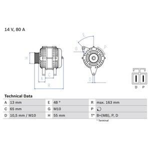 0 986 082 710
BOSCH
Alternator
