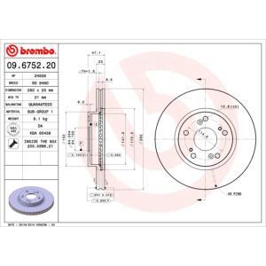 09.6752.20
BREMBO
Tarcza hamulcowa
