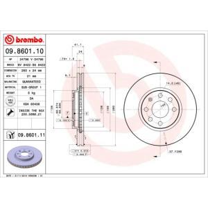 09.8601.11
BREMBO
Tarcza hamulcowa
