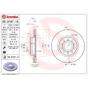 09.9167.11
BREMBO
Tarcza hamulcowa
